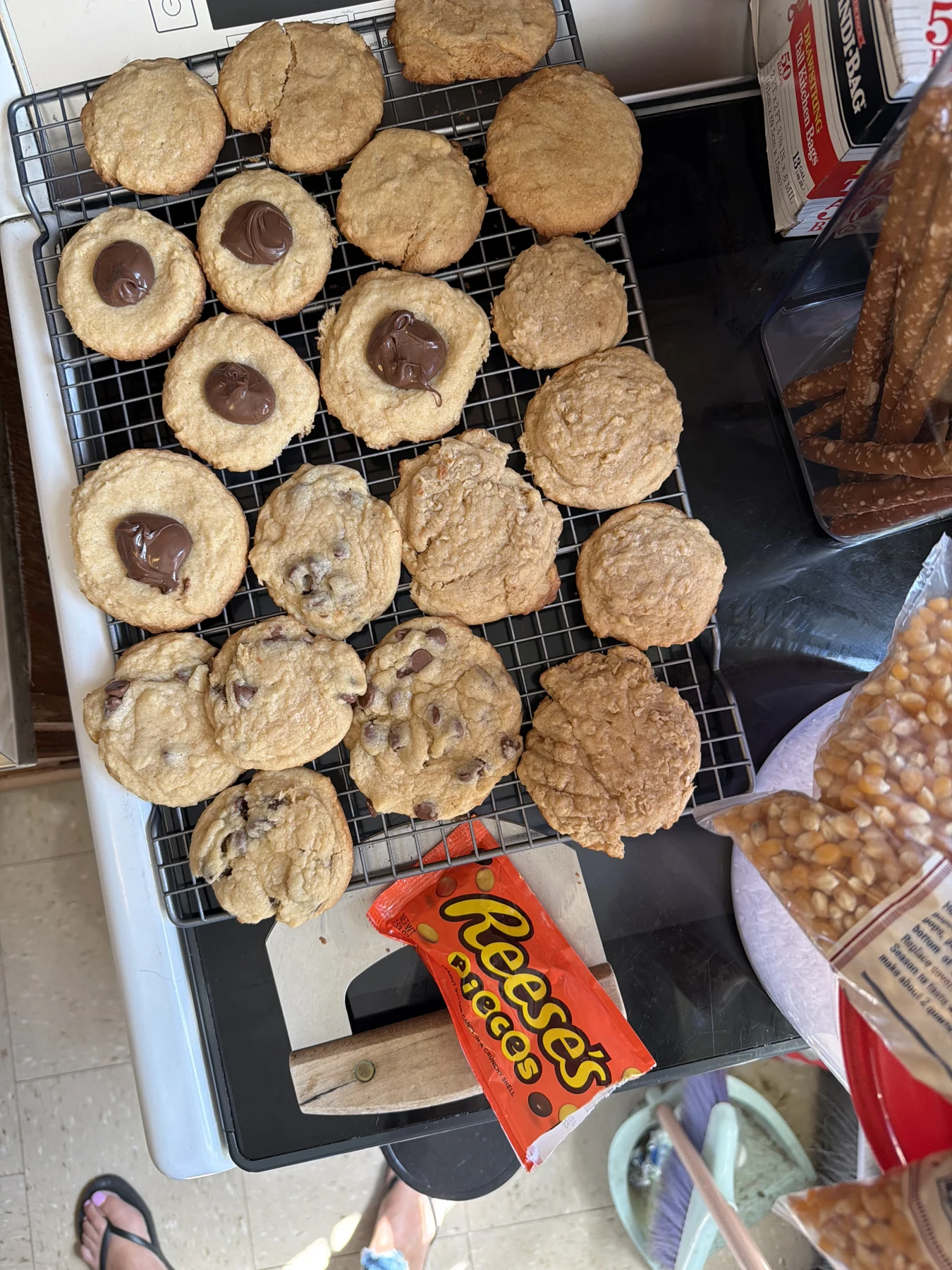 A tray of homemade cookies
