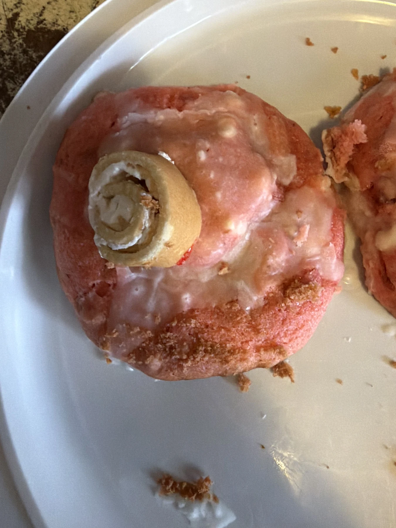 Individual glazed cake on a plate