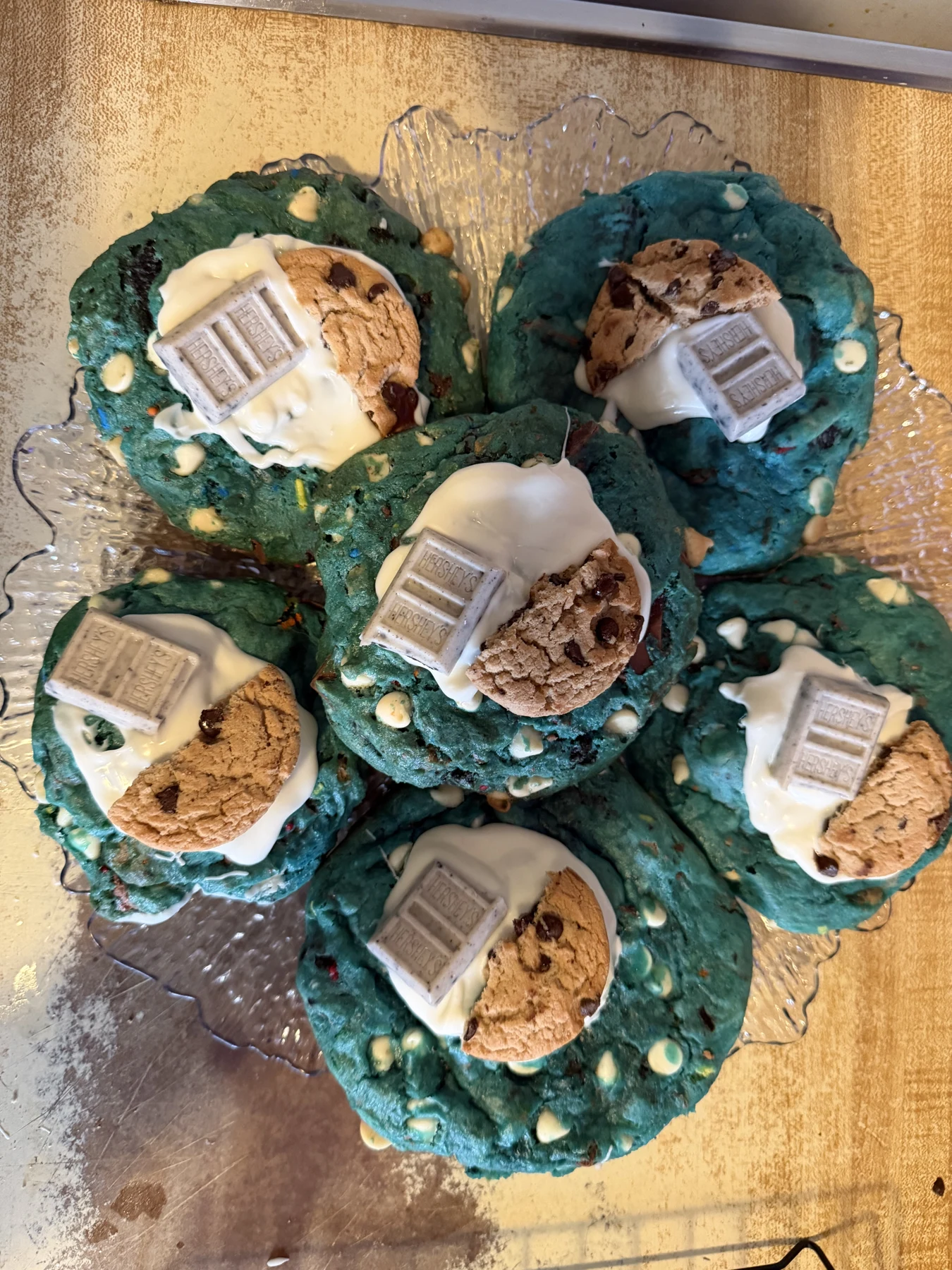 Decorated cupcakes with chocolate toppings